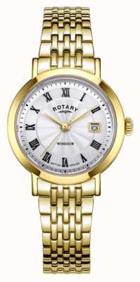 Rotary Damski zegarek ze stali nierdzewnej windsor w kolorze złotym pvd LB05423/01