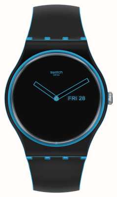 Swatch Minimalna linia niebieski czarny i niebieski zegarek SO29S701