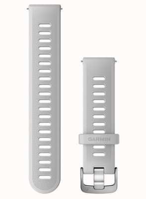 Garmin Forerunner 55 | pasek szybkiego uwalniania (20 mm) biały silikon / elementy ze stali nierdzewnej - tylko pasek 010-11251-9Q