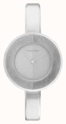 Calvin Klein Srebrna tarcza damska | Zegarek bransoletka ze stali nierdzewnej 25200022