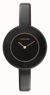 Calvin Klein Czarna tarcza damska | czarny zegarek z bransoletą ze stali nierdzewnej 25200024