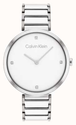 Calvin Klein Minimalistyczny zegarek kwarcowy ze stali nierdzewnej w kształcie t-bar 25200137