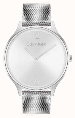Calvin Klein 2h bransoleta z siatki ze stali nierdzewnej ze srebrną tarczą 25200001