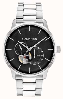Calvin Klein Męski automatyczny zegarek z czarną tarczą z tyłu 25200148