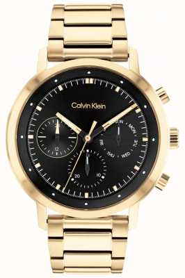 Calvin Klein Czarna tarcza | złota bransoletka ze stali pvd 25200065