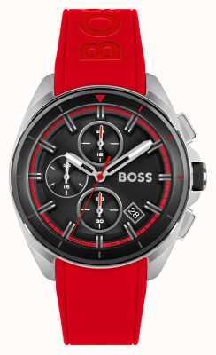 BOSS Volane | czarna tarcza chronografu | czerwony silikonowy pasek 1513959