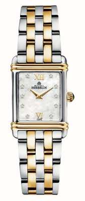 Herbelin Dwukolorowy damski zegarek z diamentami w stylu art deco 17478BT59