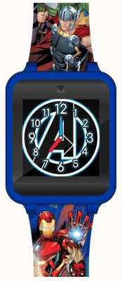 Marvel Interaktywny zegarek Avengers (tylko w języku angielskim) z niebieskim silikonowym paskiem AVG4665