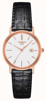 Tissot Goldrun lady 18-karatowy złoty zegarek z białą tarczą T9222107601100