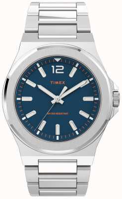 Timex Zegarek Essex ave z niebieską tarczą i bransoletą ze stali nierdzewnej TW2V02000