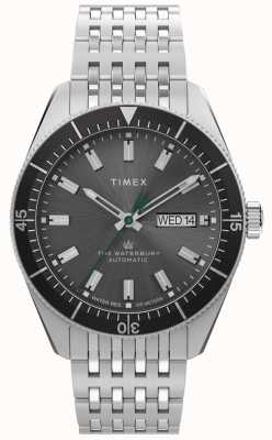 Timex Męskie | nurkowanie w wodzie | automatyczna czarna tarcza | bransoletka ze stali nierdzewnej TW2V24900