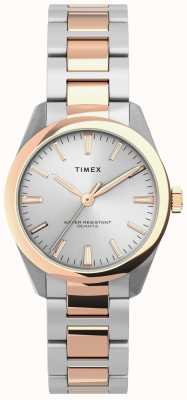 Timex Dwukolorowy zegarek w kolorze różowego złota Highview TW2V26500