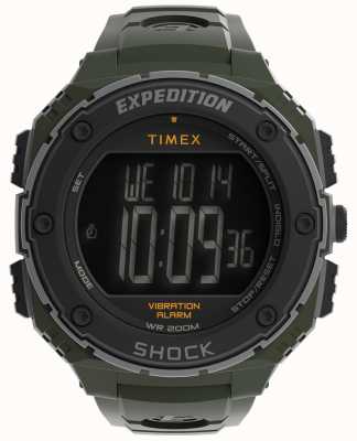 Timex Męski, wytrzymały cyfrowy zegarek ekspedycyjny | zielony pasek TW4B24100