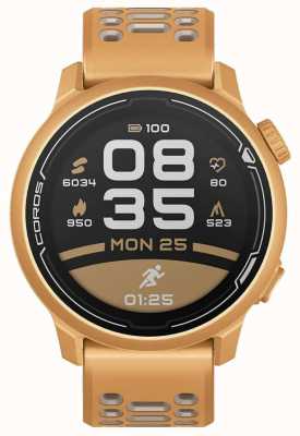Coros Pace 2 premium sportowy zegarek gps z silikonowym paskiem - złoty - co-781671 WPACE2-GLD