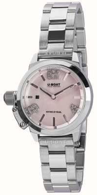 U-Boat Classico 30 różowy zegarek z masy perłowej 8898