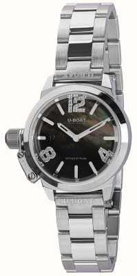 U-Boat Classico 30mm czarny zegarek z masy perłowej 8899