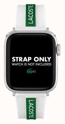 Lacoste Pasek do zegarka Apple biały i zielony silikon 2050003