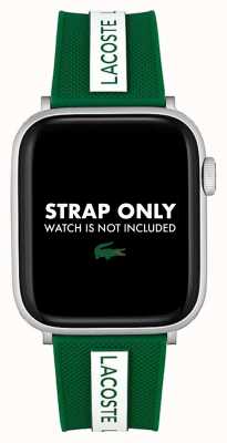 Lacoste Pasek do zegarka Apple zielony i biały silikon 2050005