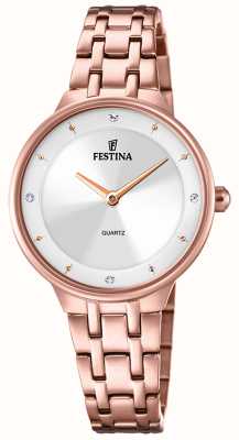 estina Ladies Rose-pltd. zegarek z zestawem CZ i stalową bransoletą F20602/1