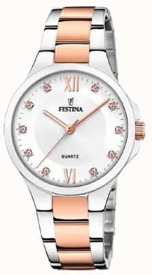 estina Ladies Rose-pltd. zegarek z zestawem CZ i stalową bransoletą F20612/1