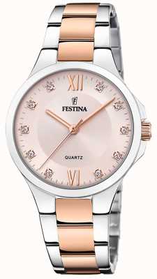 estina Ladies Rose-pltd. zegarek z zestawem CZ i stalową bransoletą F20612/2
