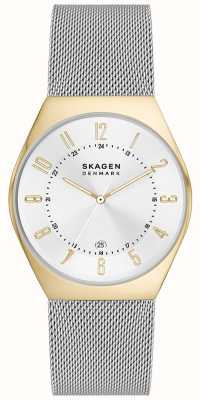 Skagen Grenen lille dwukolorowy zegarek z siatkową bransoletą ze stali nierdzewnej SKW6816