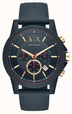 Armani Exchange Niebieska tarcza chronografu | niebieski pasek silikonowy AX1335