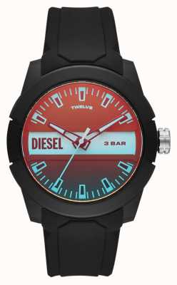 Diesel Męski zegarek z czarnym silikonowym paskiem bb DZ1982