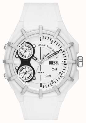 Diesel Męski biały monochromatyczny zegarek w ramce DZ1988