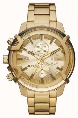 Diesel Złoty zegarek z chronografem z gryfem DZ4573