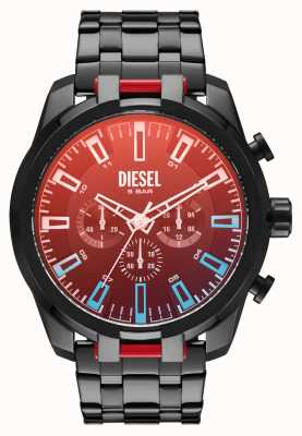 Diesel Męski zegarek z chronografem ze stali platerowanej na czarno DZ4589