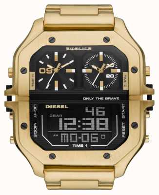 Diesel Ex-display clasher analogowo-cyfrowy zegarek ze stali nierdzewnej w odcieniu złota DZ7454-EXDISPLAY