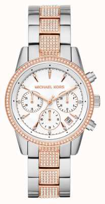 Michael Kors Damski zegarek z dwukolorowym kryształowym zestawem ritz MK6651