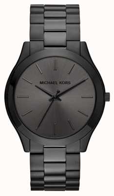 Michael Kors Smukły czarny monochromatyczny męski zegarek na wybiegu MK8507