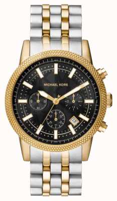 Michael Kors Męski zegarek Hutton z dwukolorową czarną tarczą MK8954
