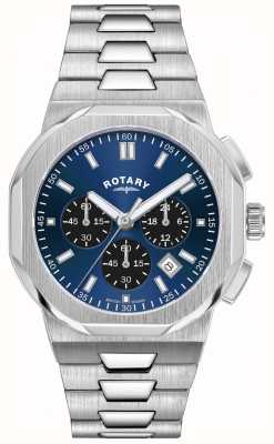Rotary Regent mężczyzn | niebieska tarcza chronografu | bransoletka ze stali nierdzewnej GB05450/05