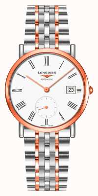 LONGINES Elegancka kolekcja dwukolorowego zegarka z białą tarczą L43125117