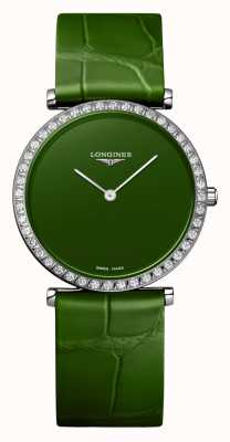 LONGINES La grande classique de longines zielona tarcza z diamentową ramką L45230602