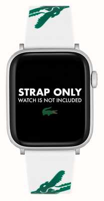 Lacoste Pasek do zegarka Apple (42/44/45mm) biały i zielony silikon 2050016