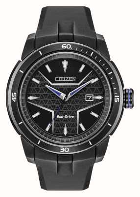 Citizen Czarny gumowy zegarek Marvel z czarną panterą z napędem ekologicznym AW1615-05W