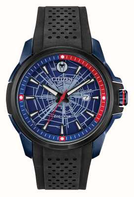 Citizen Czarny gumowy zegarek Marvel Spider-Man z napędem ekologicznym AW1156-01W