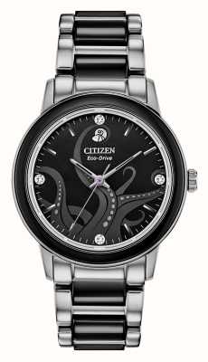 Citizen Disney złoczyńców Ursula wysadzany diamentami zegarek z napędem ekologicznym EM0748-51W