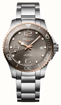LONGINES Hydroconquest automatyczny zegarek z szarą tarczą 39 mm L37803786