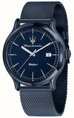 Maserati Solarna męska | niebieska tarcza | niebieska bransoletka z siatki stalowej R8853149001
