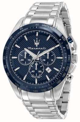 Maserati Traguardo męskie | niebieska tarcza chronografu | bransoletka ze stali nierdzewnej R8873612043