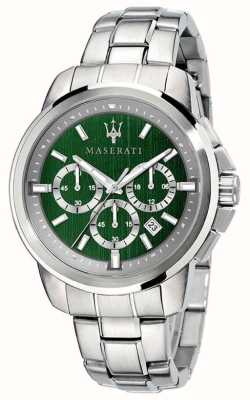 Maserati Męski sukces | zielona tarcza chronografu | bransoleta ze stali nierdzewnej R8873621017
