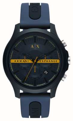Armani Exchange Chronograf z ciemnoniebieską tarczą | niebieski pasek silikonowy AX2441