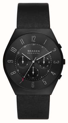 Skagen Męski czarny monochromatyczny zegarek z chronografem SKW6843