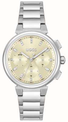 BOSS damski | szampańska tarcza chronografu | bransoletka ze stali nierdzewnej 1502676