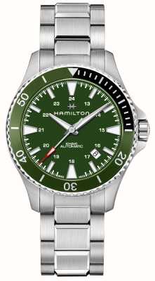Hamilton Khaki granatowy scuba automatyczny zielony / stal nierdzewna H82375161